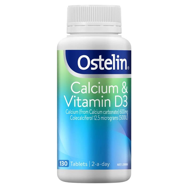 Ostelin Calcium & Vitamin D - D3 for Bone Health + Immune Support - 130 Tablets