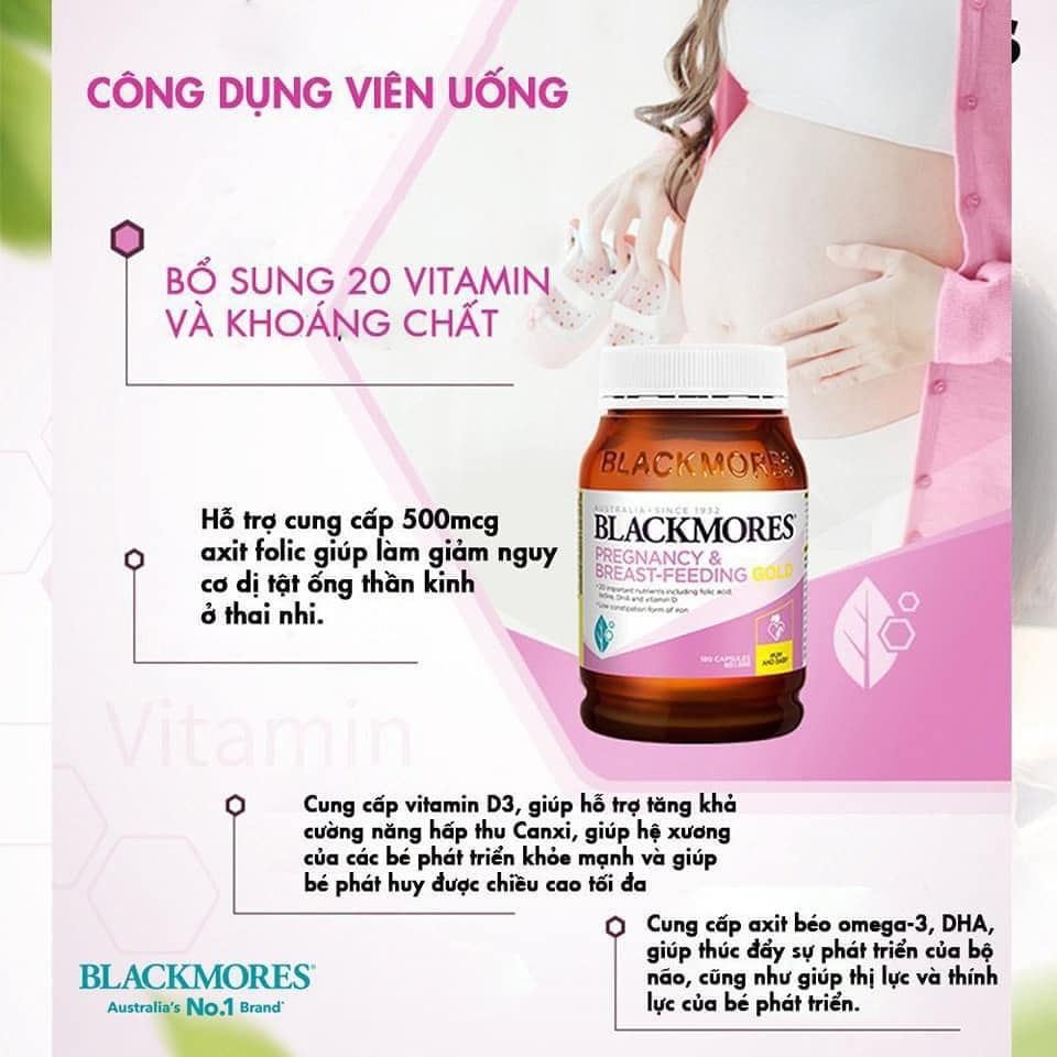 Vitamin Blackmores Pregnancy & Breastfeeding Gold Úc lọ 180 viên