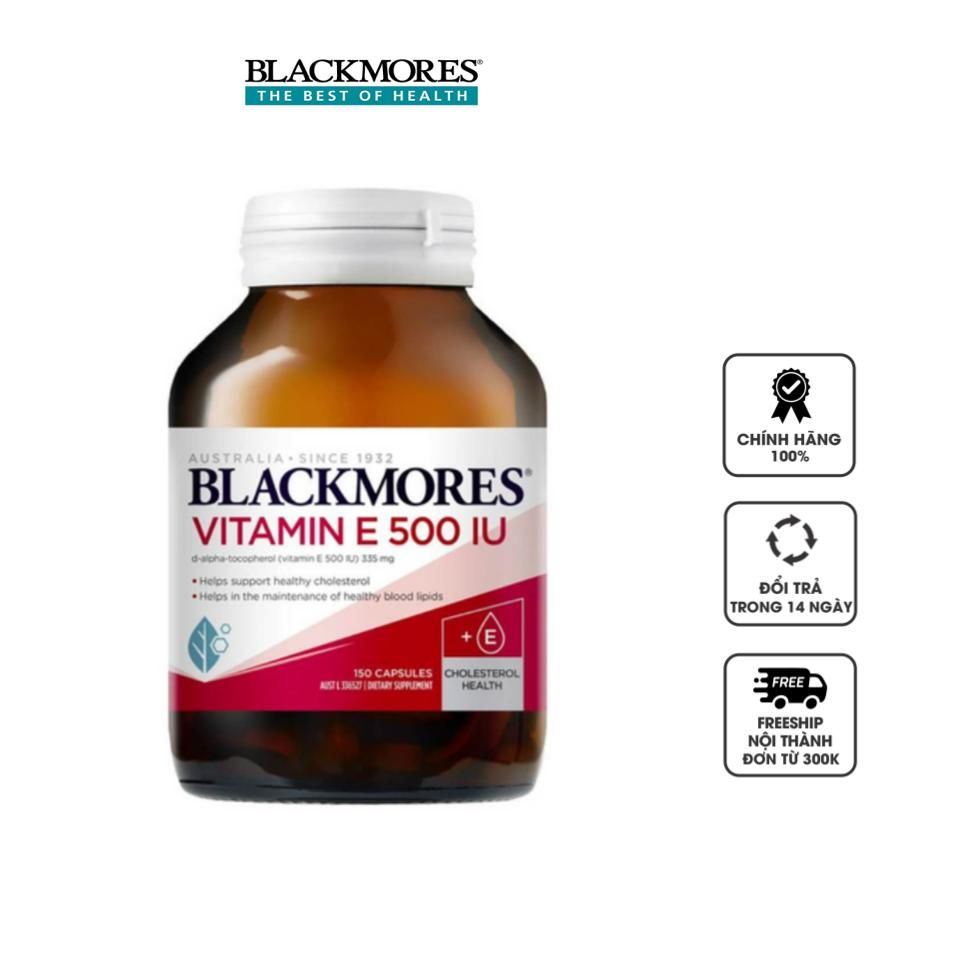 Viên uống bổ sung Vitamin E tự nhiên 500IU Blackmores của Úc