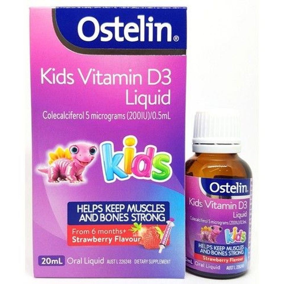 Vitamin D dạng Nước cho Trẻ Ostelin Kids Liquid 20ml, Úc