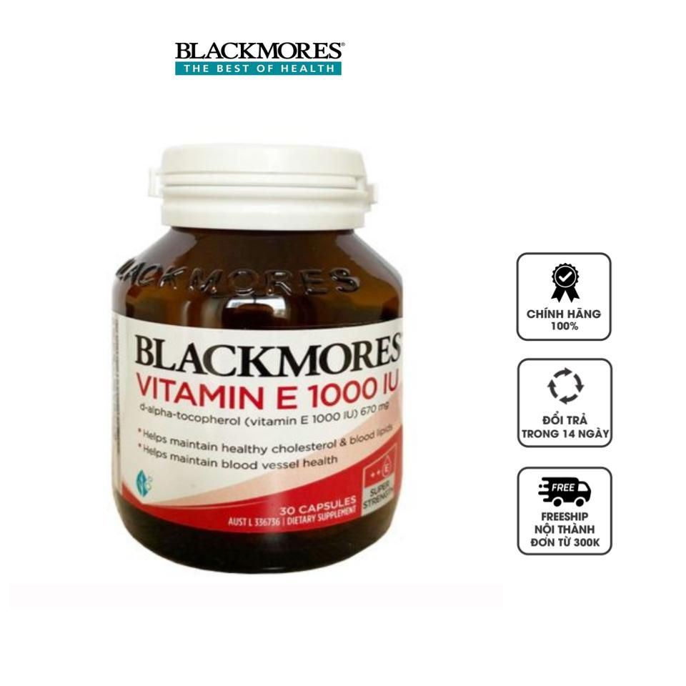 Viên uống Blackmores Natural Vitamin E 1000IU của Úc, 100 viên